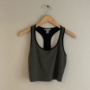 Forest green athletic crop tank